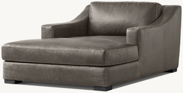Modena Slope Arm Leather Chaise