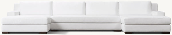 Modena Track Arm U-Chaise Bench-Seat Sectional