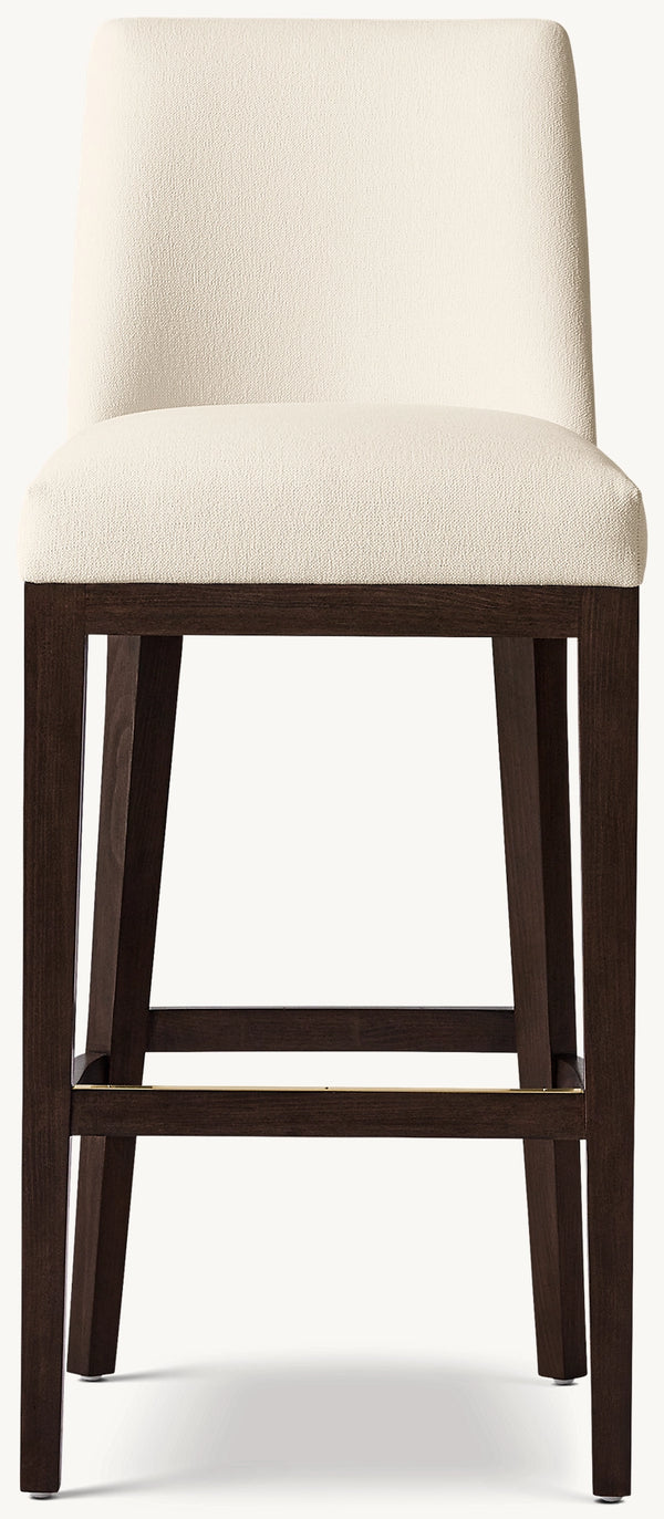 Morgan Curved-Back Armless Fabric Bar & Counter Stool