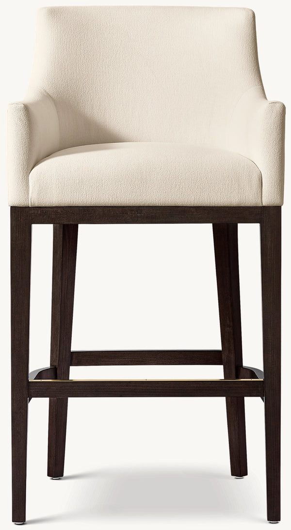Morgan Curved-Back Track Arm Fabric Bar & Counter Stool