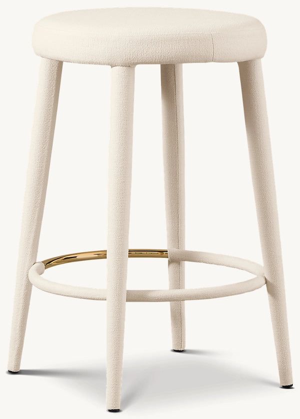 Nicola Backless Round Fabric Bar & Counter Stool