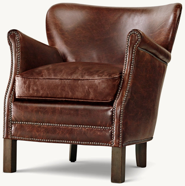 Professor's Leather Chair With Nailheads