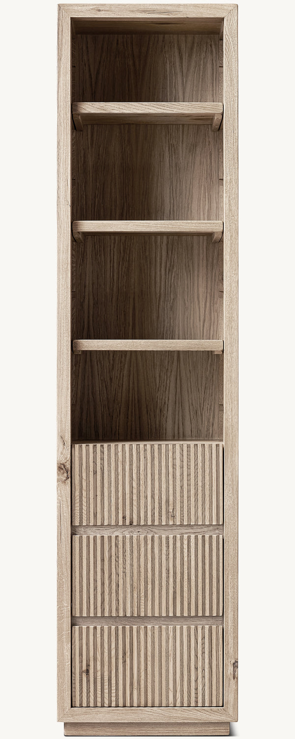 Reclaimed Oak Reeded Bath Cabinet