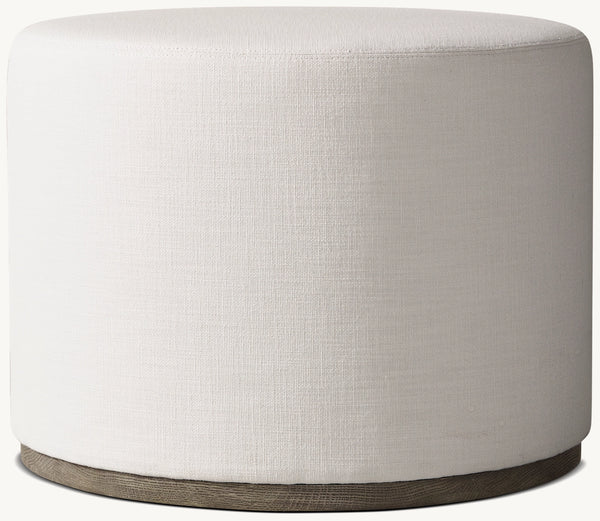 Rex Round Ottoman - Oak Base