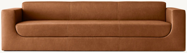 Sculptural Leather Sofa