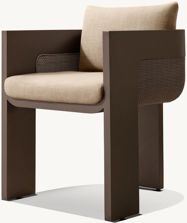 Sedona Cane Aluminum Dining Armchair
