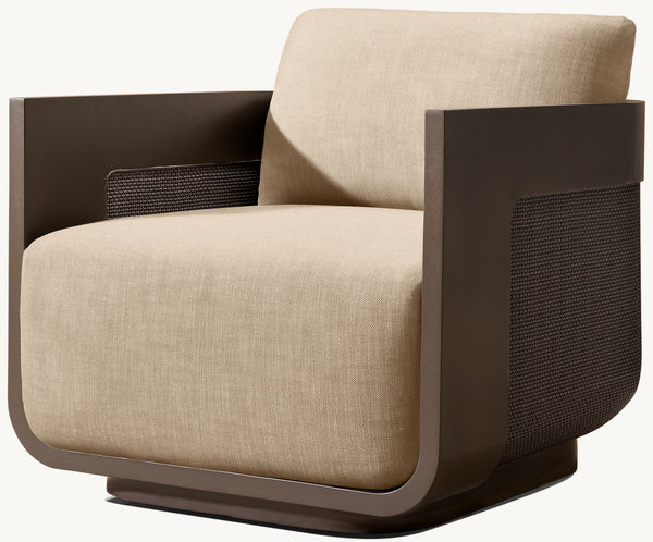Sedona Cane Aluminum Swivel Lounge Chair