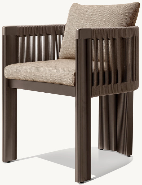 Striata Aluminum Dining Armchair
