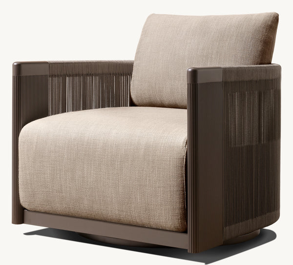 Striata Aluminum Swivel Lounge Chair