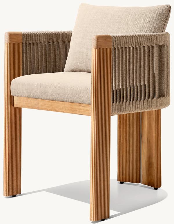 Striata Teak Dining Armchair