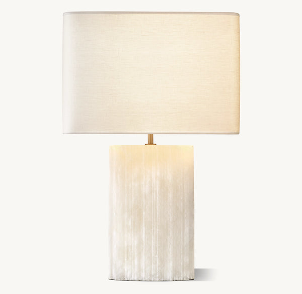 Tallado Alabaster Convex Accent Table Lamp