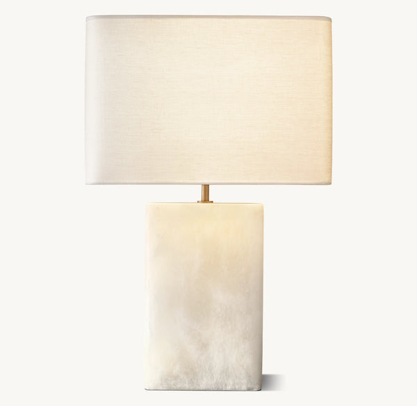 Tallado Alabaster Rectangular Table Lamp