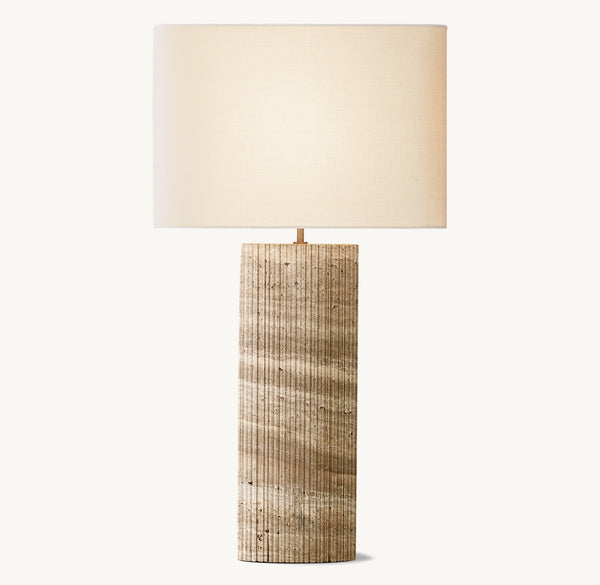 Tallado Tiziano Travertine Convex Table Lamp