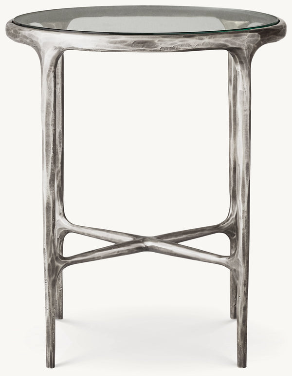 Thaddeus Glass Round Bedside Table